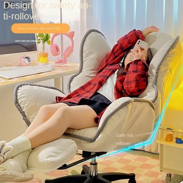 OMGD Computer Chair Home Getaway Chair Backrest Sedentary Lazy Gaming Chair Ins Wind Rental House Room Silla Ejecutivas Home - Image 4