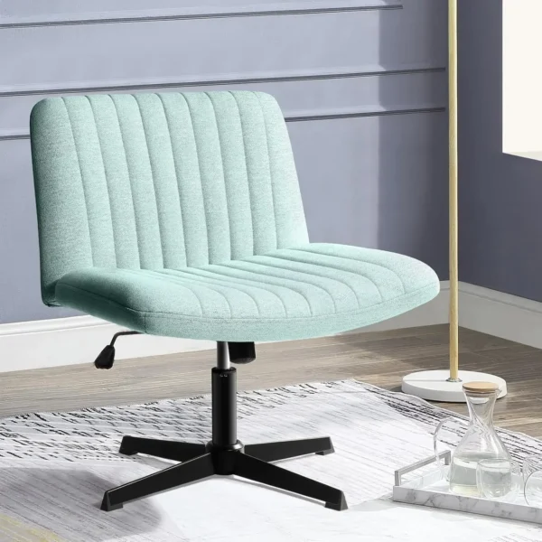 Criss Cross Chair,Armless Cross Legged Office Desk Chair No Wheels,Fabric Padded Comfy - Image 10